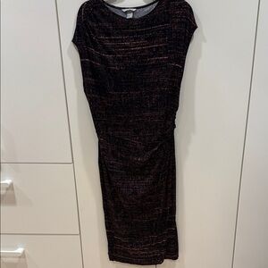 H&M Black and multicolored Midi Dress